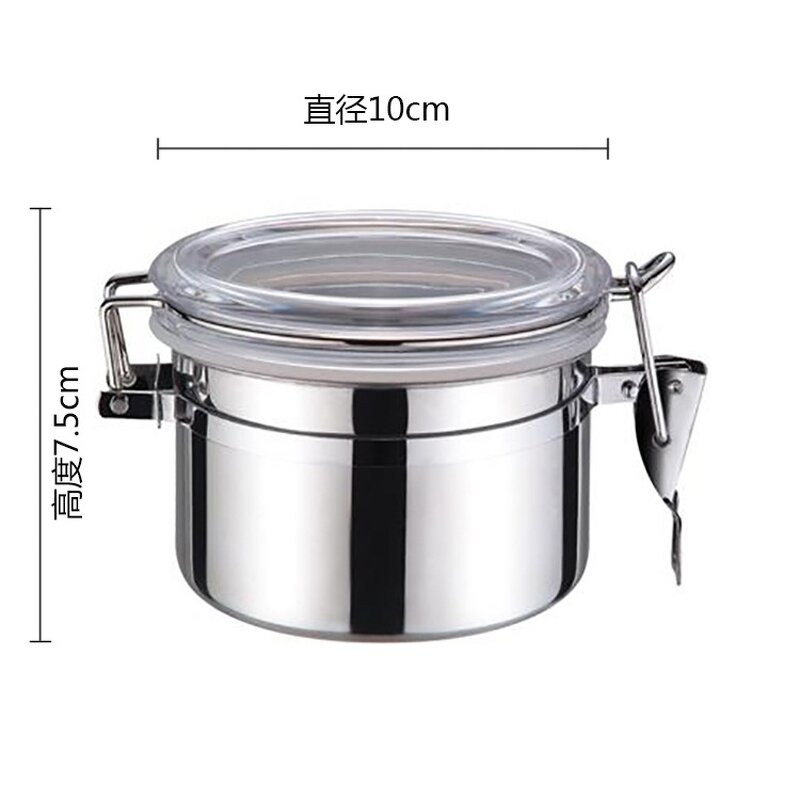 Coffee Sugar Canister Factory - OEM Stainless Steel 4pcs Round Kitchen Food Sealed