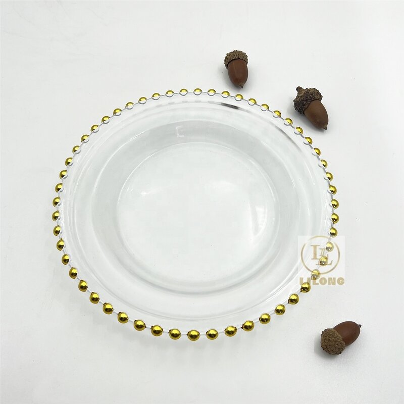 Glass Plates Factory - OEM Luxury 8.5 Inches Decorative Round Clear