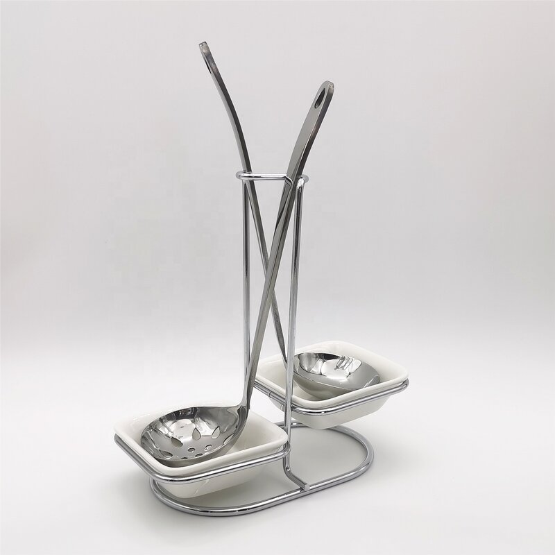 Spoon Rest Rack Manufacturer - OEM Practical Stainless Steel Soup Ladle Colander Holder