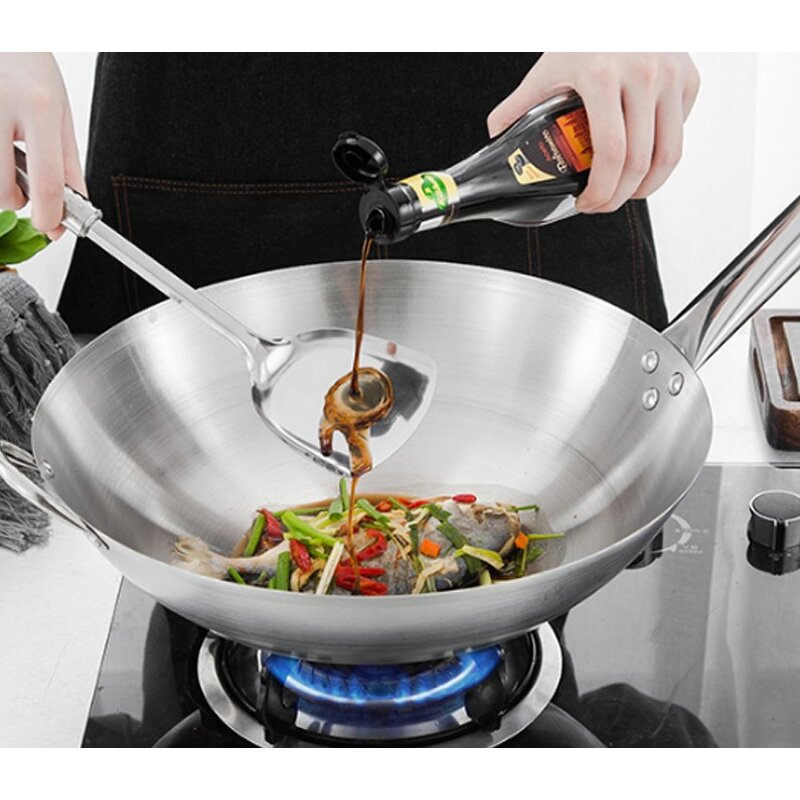 Stainless Steel Wok Manufacturer - OEM Professional Kitchen Utensils Fry Pan Cookware