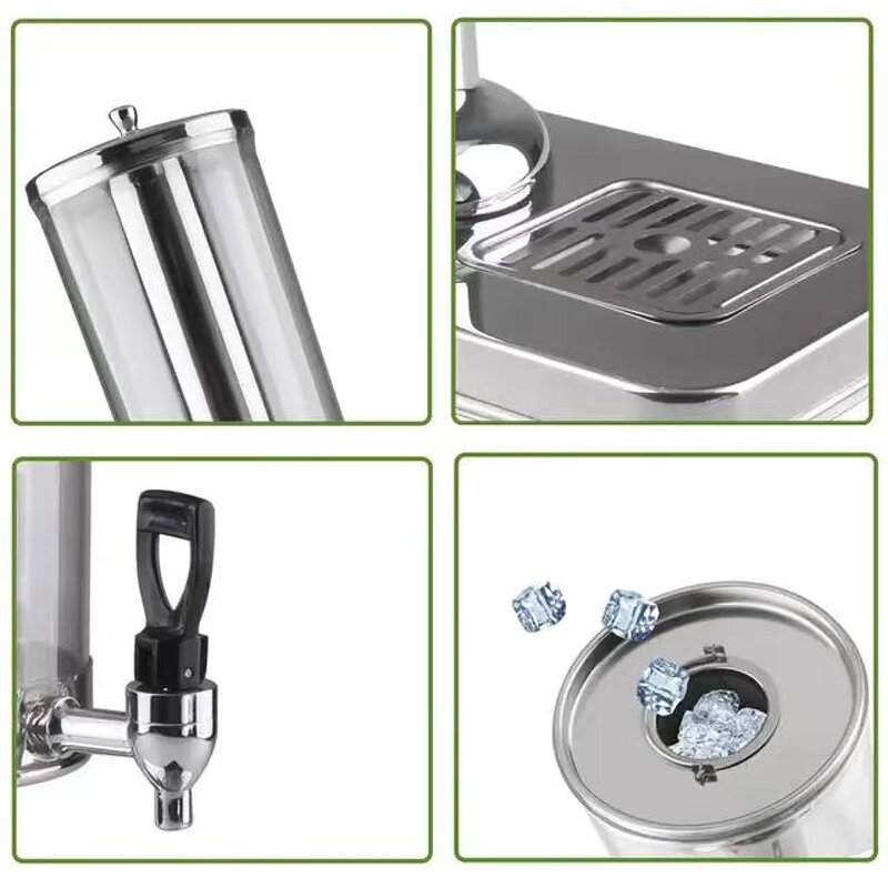 Juice Dispenser Manufacturer - OEM 3-6L Stainless Steel Beverage 2 Tanks Hot Cold