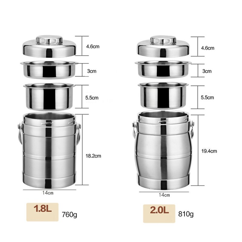 Vacuum Lunch Box Manufacturer - OEM High Quality Double Layer 1.8-2.0L Food Container