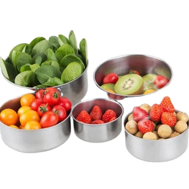 Mixing Bowl Set Manufacturer - OEM Hot Sale 5 Pcs Set Stainless Steel Fresh Box