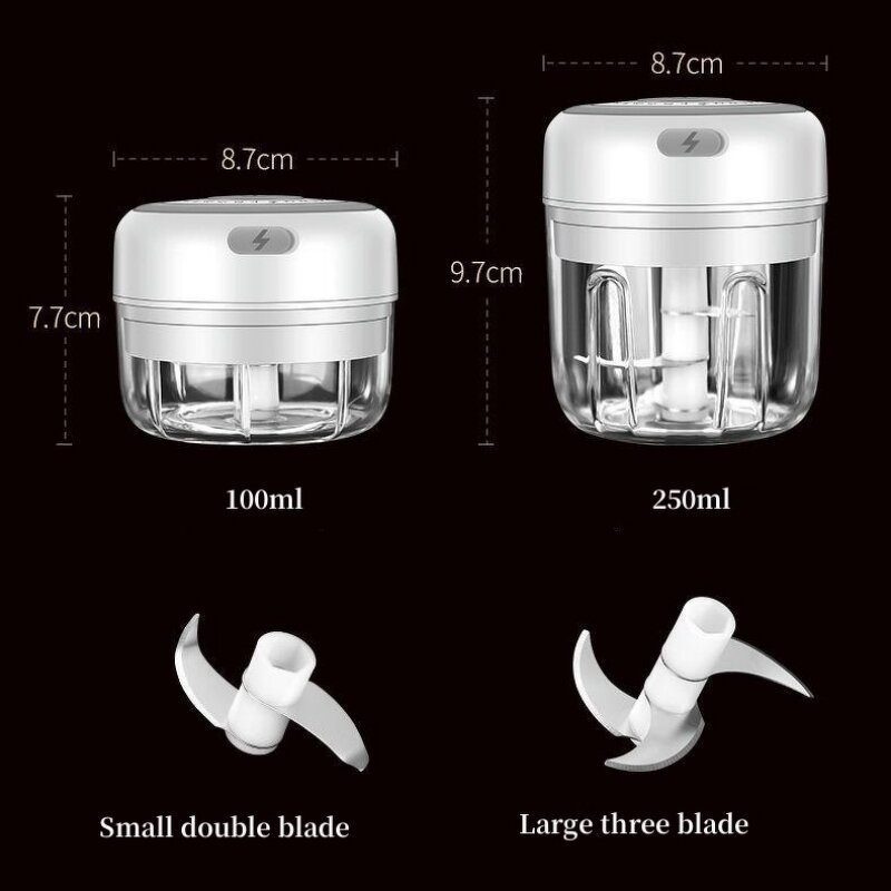 Electric Garlic Press Factory - OEM Kitchen Portable 100-250 ml Vegetable Chopper