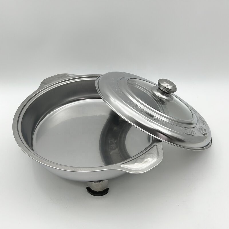 Chafing Dish Manufacturer - OEM Wholesale Stainless Steel Round Dining Stove with Lid