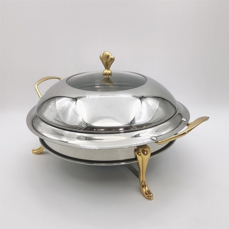 Small Chafing Dish Set Factory - OEM Hot Sale Golden Silver 18-28CM Stainless Steel