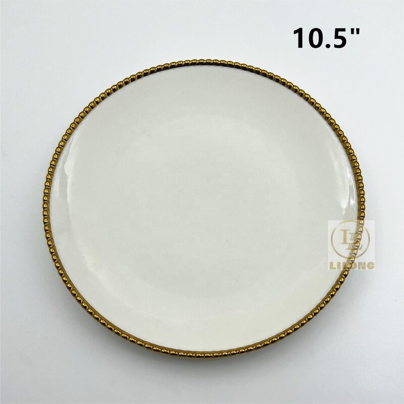 Ceramic Plates Factory - OEM Luxury Gold Rim Hotel Restaurant Wedding