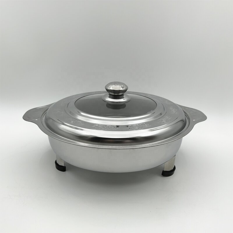 Chafing Dish Manufacturer - OEM Wholesale Stainless Steel Round Dining Stove with Lid