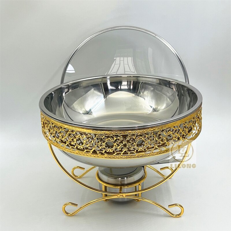 Chaffing Dish Manufacturer - OEM New Arrival Stainless Steel 3.5-4L Gold Food Warmer