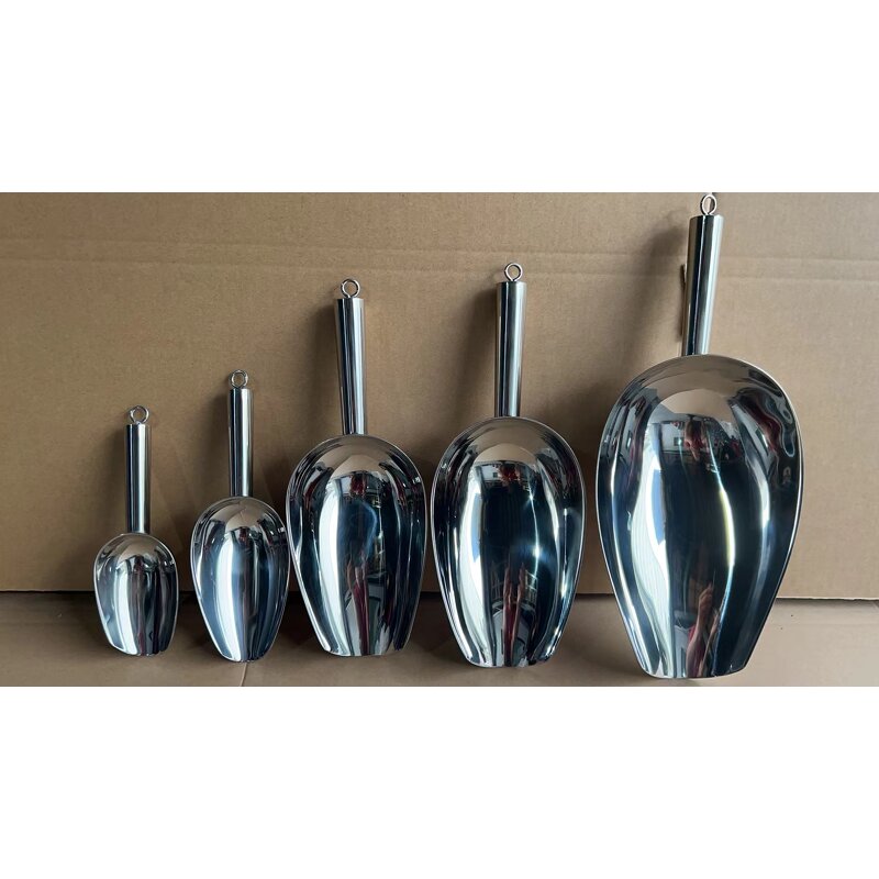 Ice Scoop Shovel Factory - OEM Stainless Steel with Hook Party Buffet Kitchen