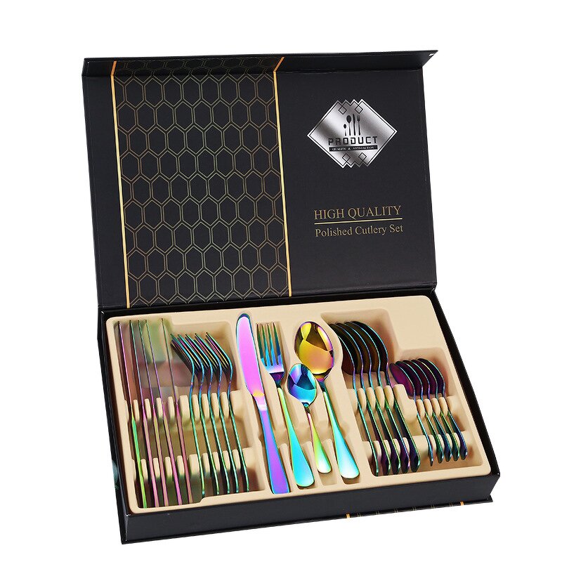 Cutlery Set Factory - OEM High Quality Stainless Steel 24pcs with Luxury Gift Box
