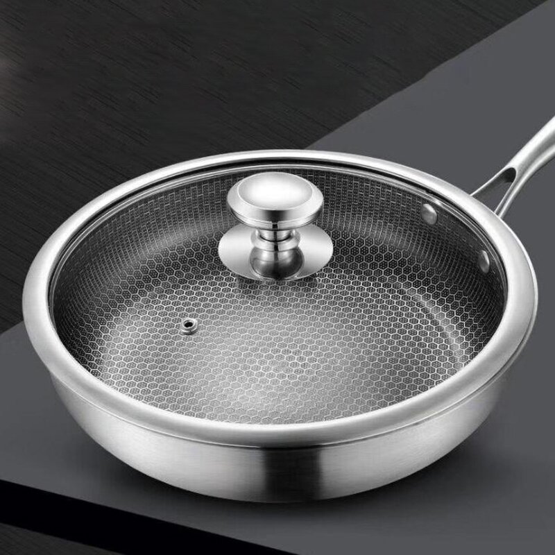 Non-stick Pan Manufacturer - OEM SS304 Stainless Steel 28cm for Gas Induction