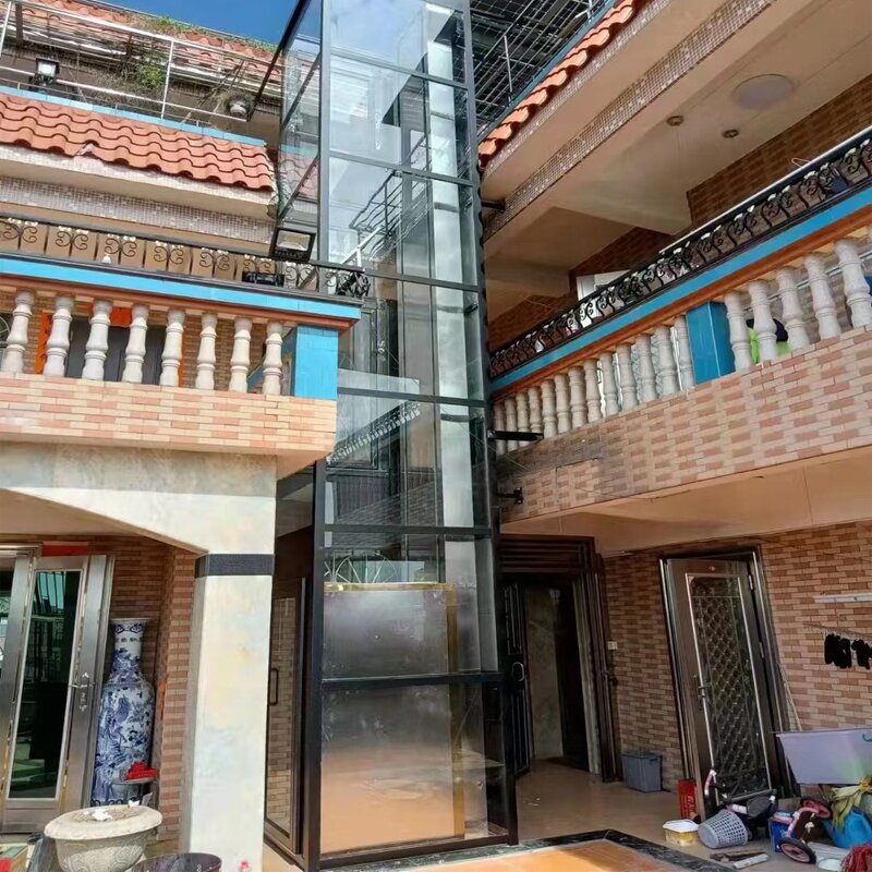 Traction Home Elevator Factory - OEM 6 Floor 630kg MRL Belt Machine Room Less Villa