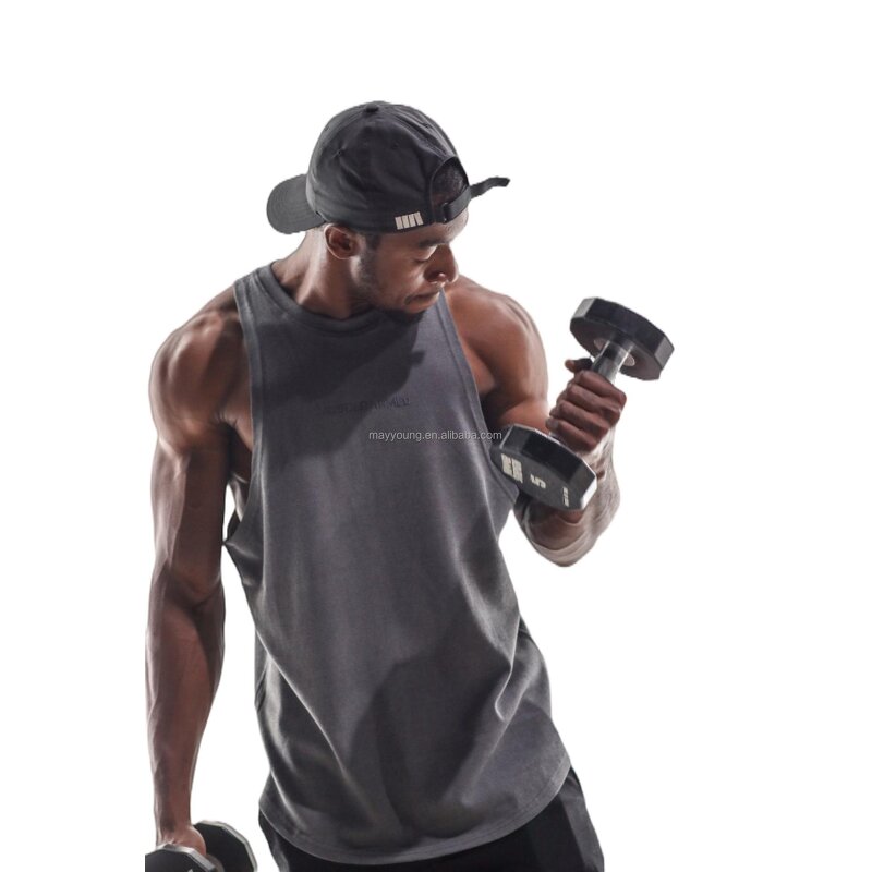 Fitness Vest Factory - OEM Men's Cross-Shaped Training Loose-Fitting Sleeveless T-Shirt