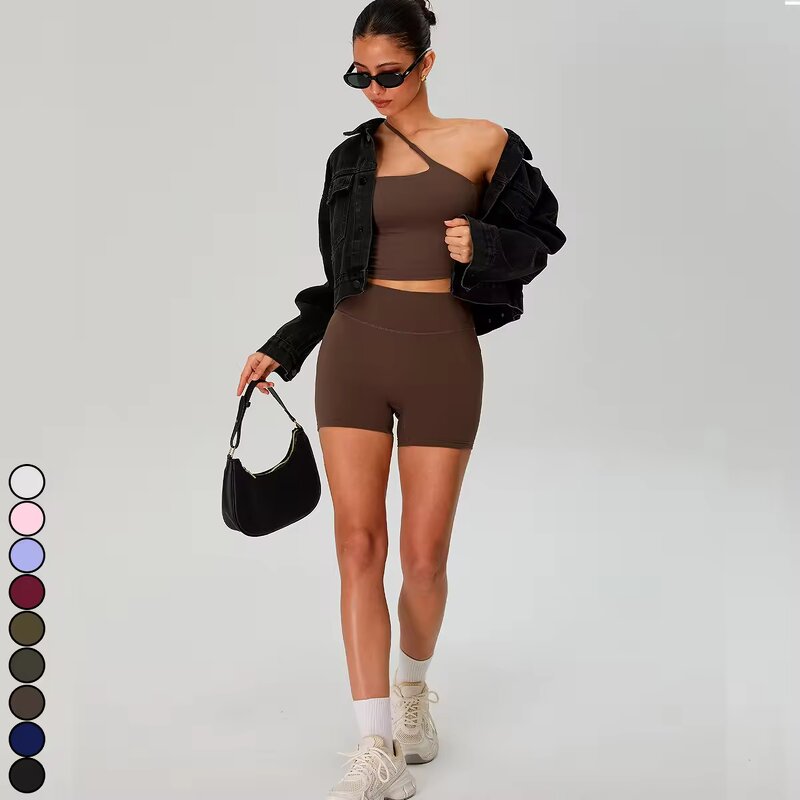 Crop Top Factory - OEM Wholesale Women's Open Back Sports Bra One Shoulder