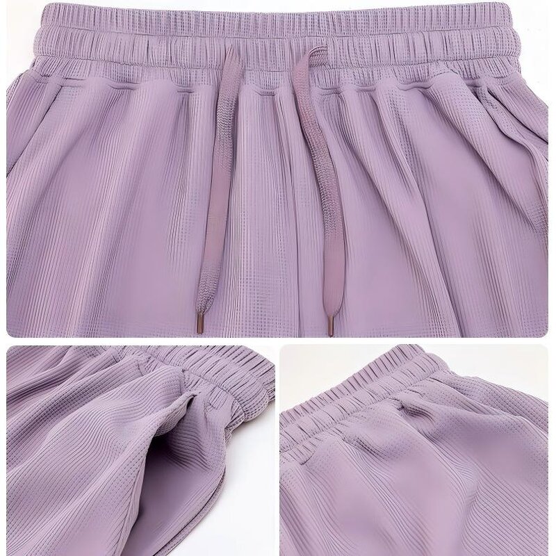 High Waist Sports Pants Manufacturer - OEM Women Drawstring Loose Side Pockets Tummy Control