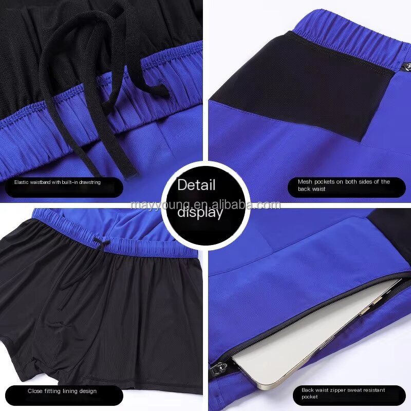 High Elastic Shorts Manufacturer - OEM Custom LOGO 2-in-1 Summer Sports Basketball Gym