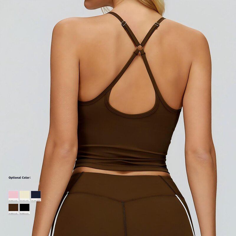 Fitness Tank Top Manufacturer - OEM Wholesale Nude Feeling Cross Back High Support