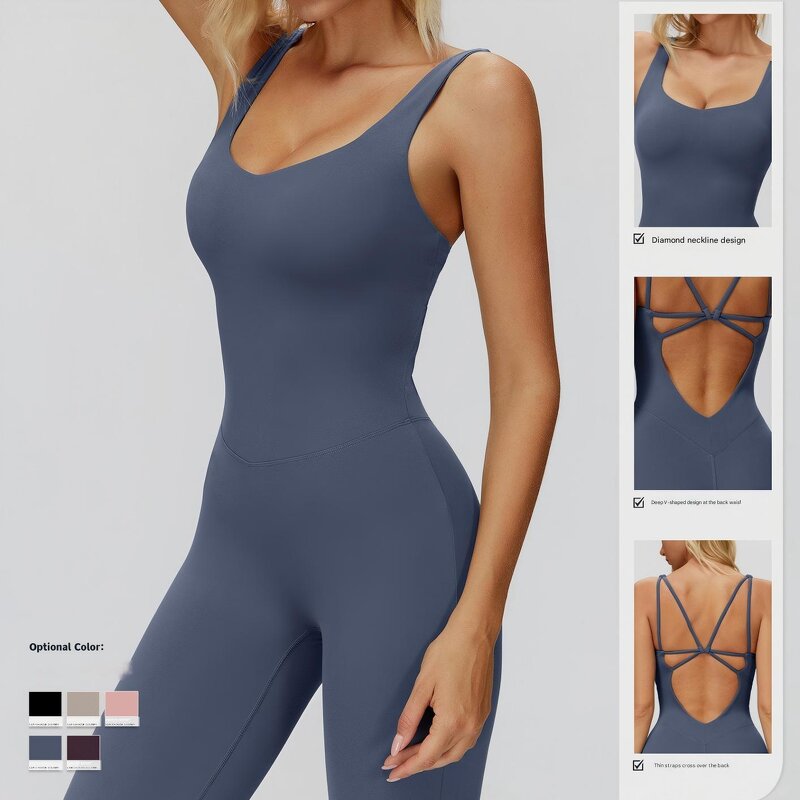 Fleece One-piece Manufacturer - OEM Yoga Wear Sets Backless Tight Bodysuit Outdoor Running