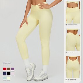 High Waist Yoga Leggings Factory - OEM Women's V-Back Drawstring SEAMLESS Breathable