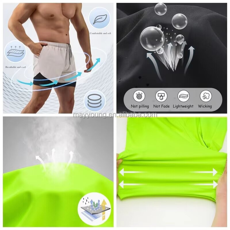 Men's Running Shorts Manufacturer - OEM Sportswear Double Layer Training Quick Dry Gym