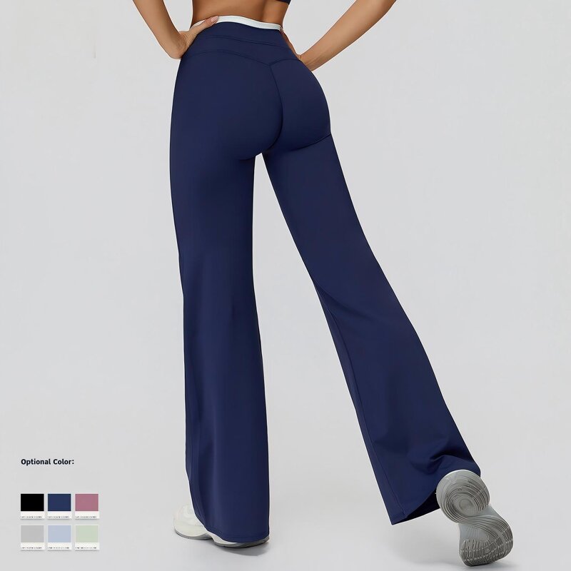 Color Blocking Yoga Pants Manufacturer - OEM Skin-friendly High Elastic Loose 2-in-1 Flare