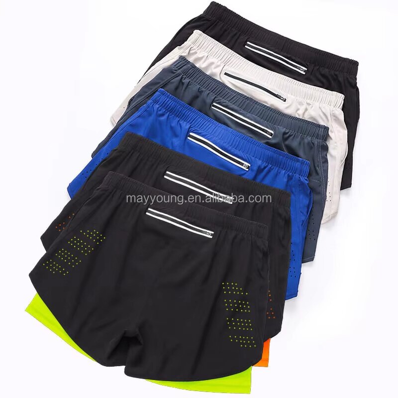 Men's Running Shorts Manufacturer - OEM Sportswear Double Layer Training Quick Dry Gym