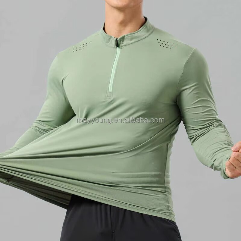 Autumn Workout Shirt Manufacturer - OEM Men's Quick Dry Long Sleeve Compression Casual