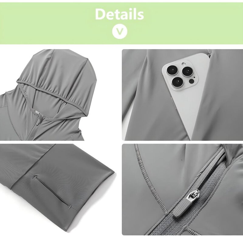 Sun Protection Jacket Manufacturer - OEM Women's UPF50+ Lightweight Hooded Zip