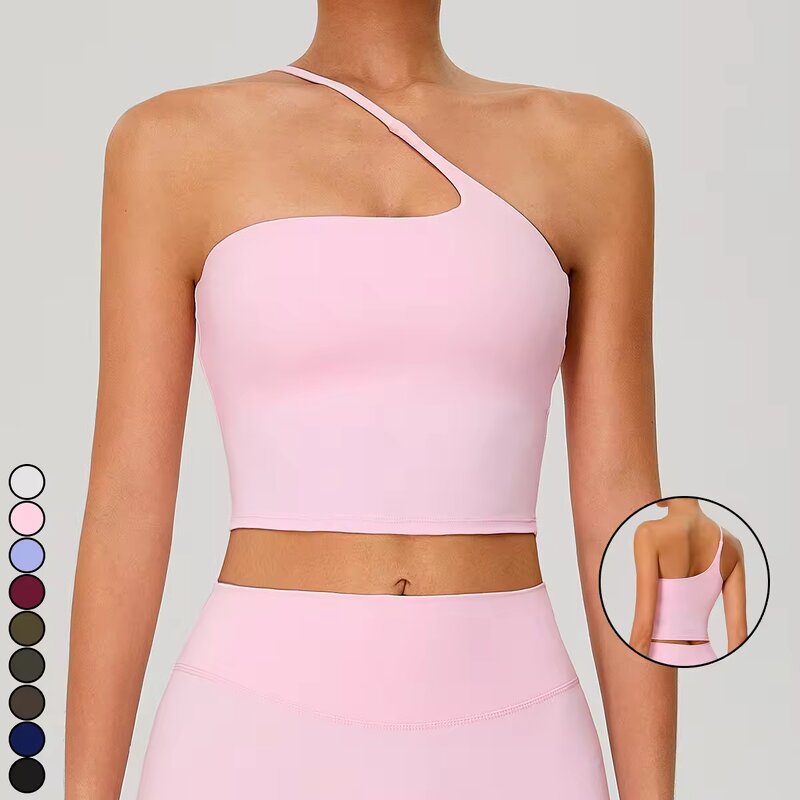 Crop Top Factory - OEM Wholesale Women's Open Back Sports Bra One Shoulder