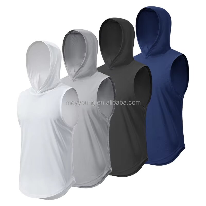 Men's Gym Hoodie Manufacturer - OEM Summer Quick Dry Polyester Tank Top Casual Crew Neck