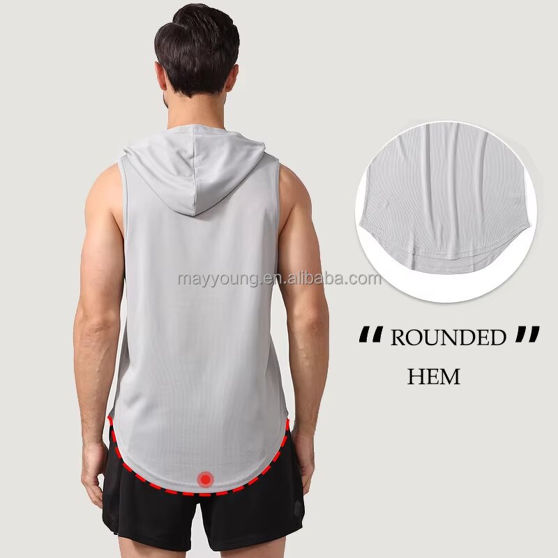 Men's Gym Hoodie Manufacturer - OEM Summer Quick Dry Polyester Tank Top Casual Crew Neck