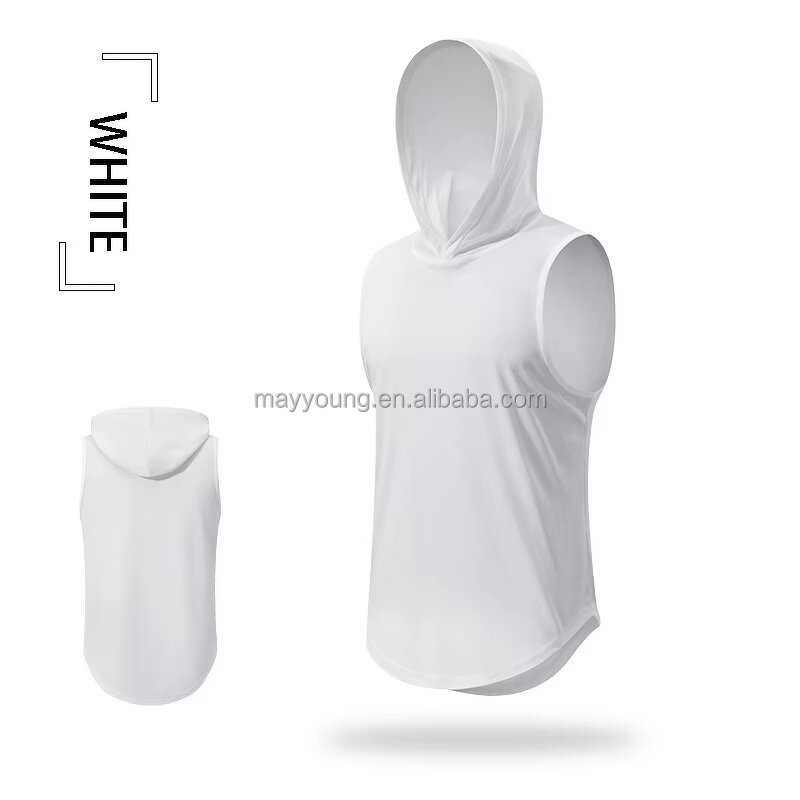 Men's Gym Hoodie Manufacturer - OEM Summer Quick Dry Polyester Tank Top Casual Crew Neck