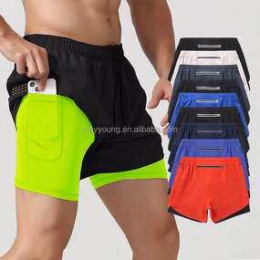 Men's Running Shorts Manufacturer - OEM Sportswear Double Layer Training Quick Dry Gym