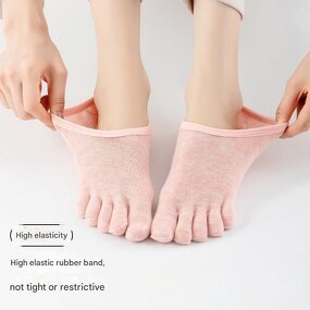 Five-toe Pilates Socks Factory - OEM Custom Logo Solid Color Breathable Cotton Printed