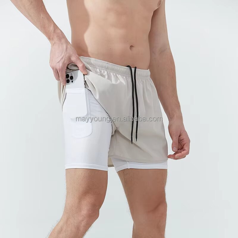 Men's Running Shorts Manufacturer - OEM Sportswear Double Layer Training Quick Dry Gym