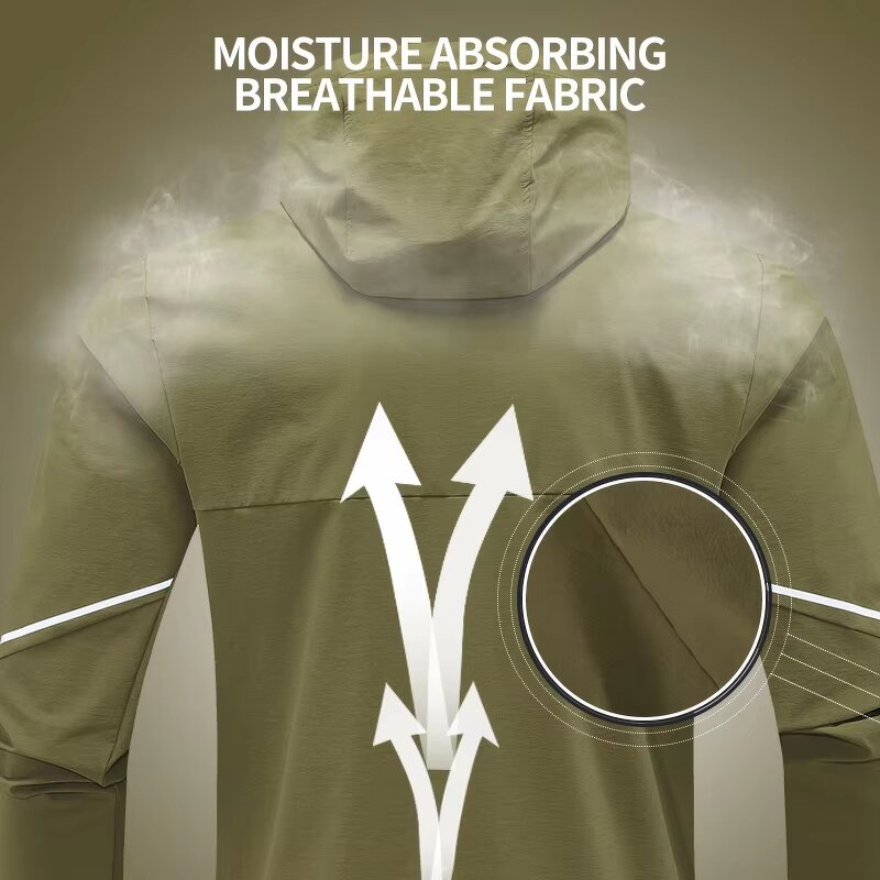 Waterproof Hooded Jacket Manufacturer - OEM Men's Sporty Custom Full Zipper Athletic Gym