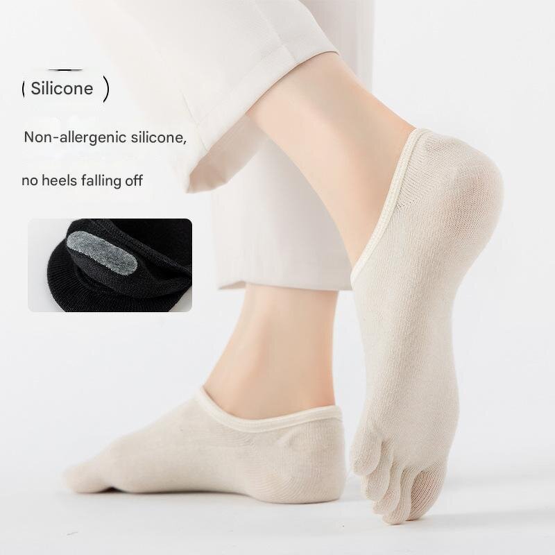 Five-toe Pilates Socks Factory - OEM Custom Logo Solid Color Breathable Cotton Printed