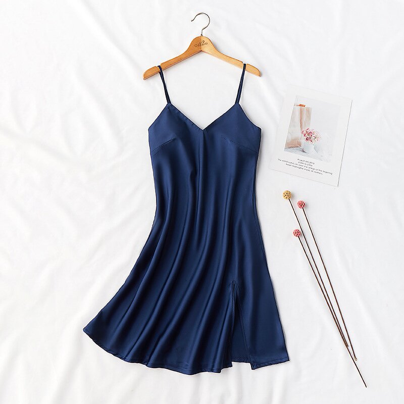Ice Silk Pajamas Factory - OEM Ladies Halter Dress Europe America Fashion Nightdress