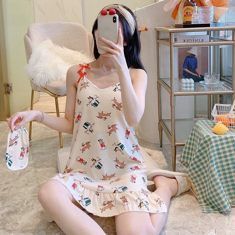 Satin Pajamas Manufacturer - OEM Womens Bamboo Cotton Lace Slips Nightgowns