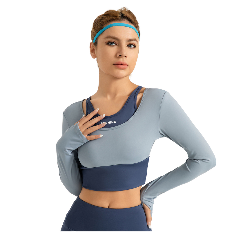 Crop Workout Top Factory - OEM Long Sleeve Custom Breathable Gym Quick Dry Sportswear