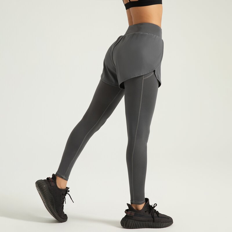 High Waist Yoga Pants Manufacturer - OEM Women's Nylon Spandex Push-up Abdomen Mesh