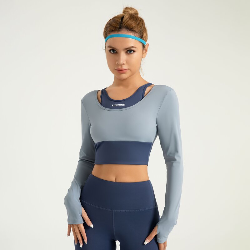 Crop Workout Top Factory - OEM Long Sleeve Custom Breathable Gym Quick Dry Sportswear