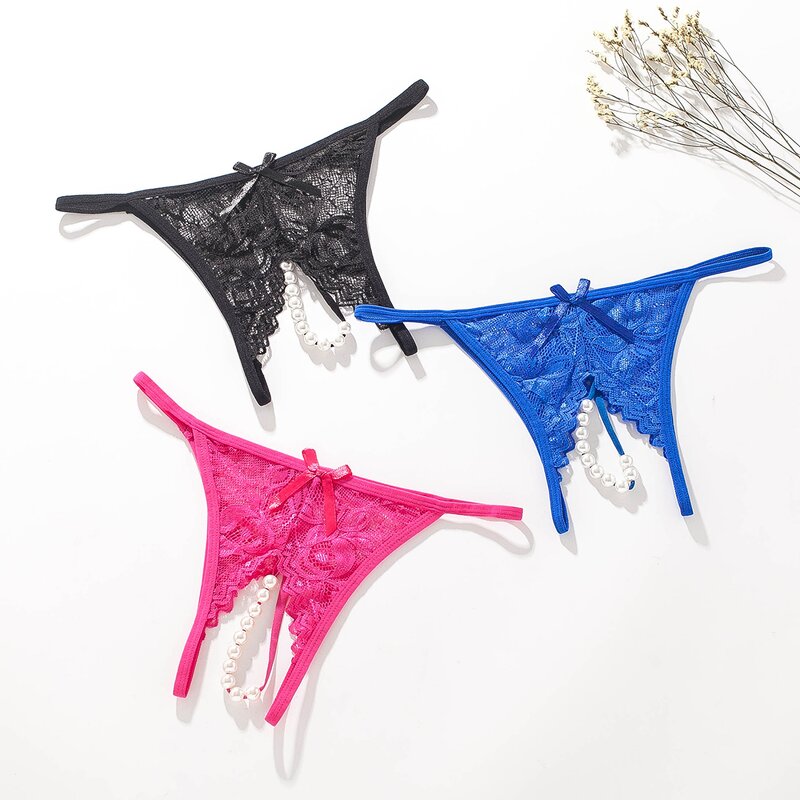 Sexy Thongs Factory - OEM Ladies Lace Crotchless Erotict Opening Lingerie