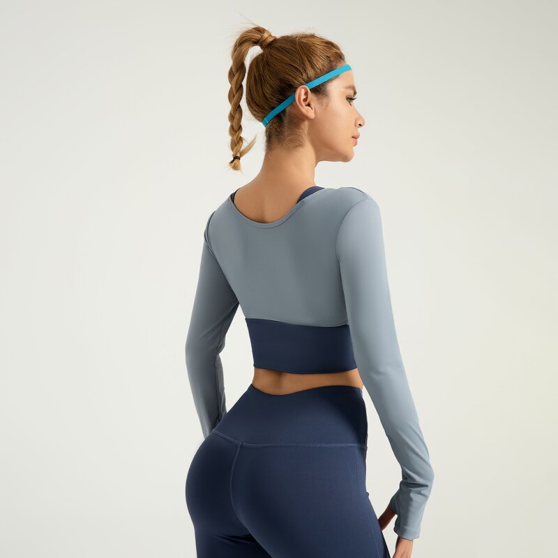 Crop Workout Top Factory - OEM Long Sleeve Custom Breathable Gym Quick Dry Sportswear