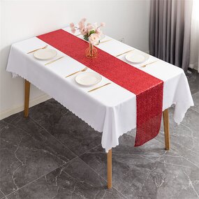 Sequin Table Runner Factory - OEM Hot Sale Embroidered Gold Glitter for Wedding Party
