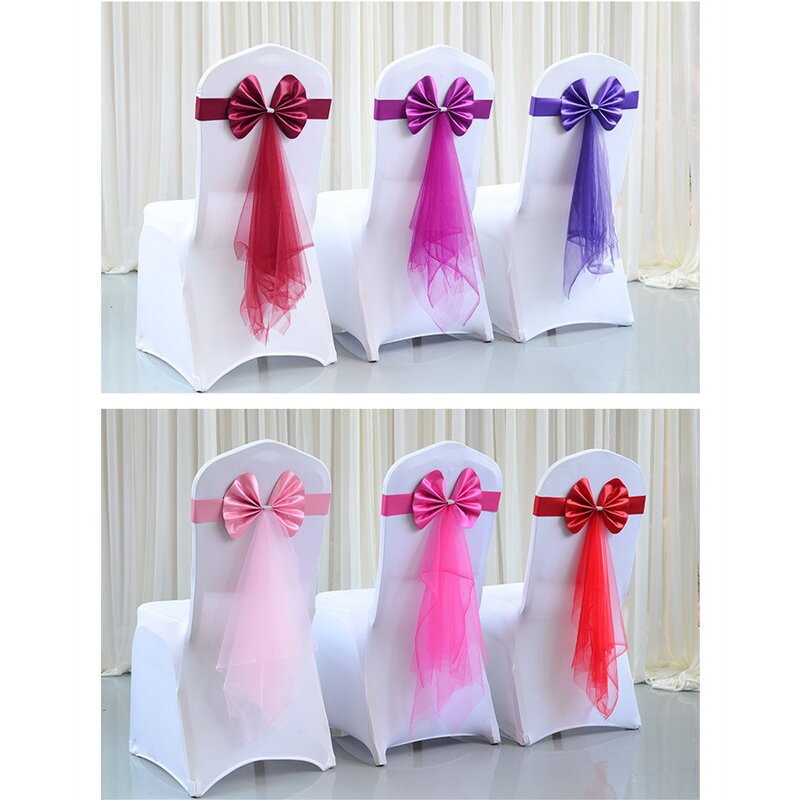 Chair Sashes Manufacturer - OEM Wedding Stretch Spandex Yarn Chiffon Bow Tie