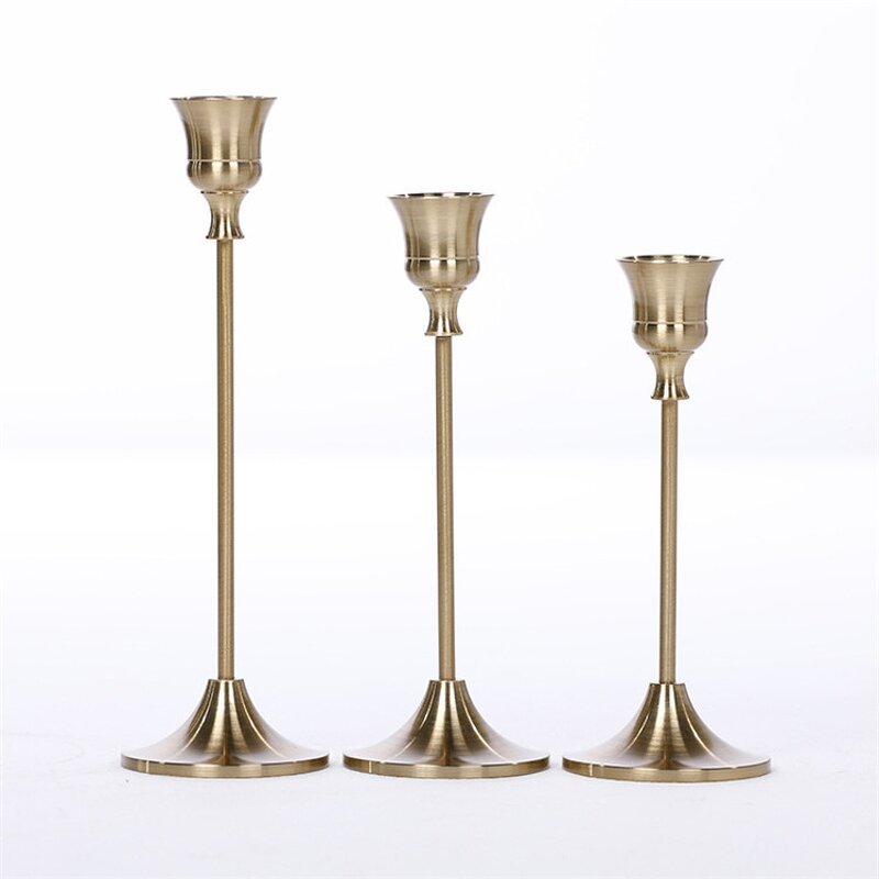 Tapered Candlestick Factory - OEM Wholesale Hot Selling Simple Metal Iron Gold