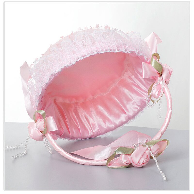 White Lace Basket Manufacturer - OEM Elegant Bowknot Bridesmaids for Wedding Party Photo