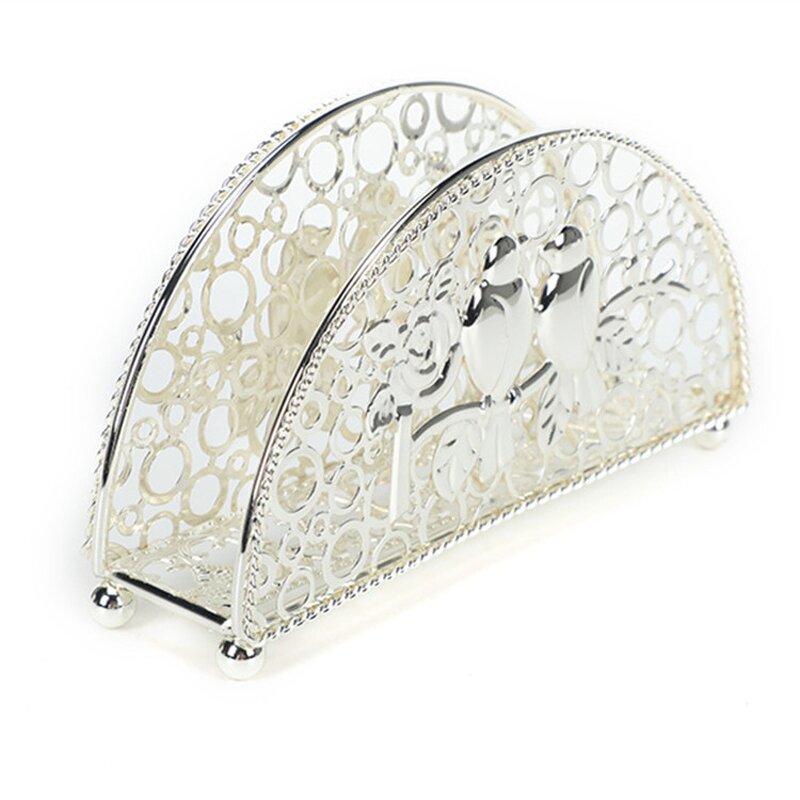 Metal Tissue Holder Stand Factory - OEM Western Retro Gold Napkin for Home Wedding Restaurant